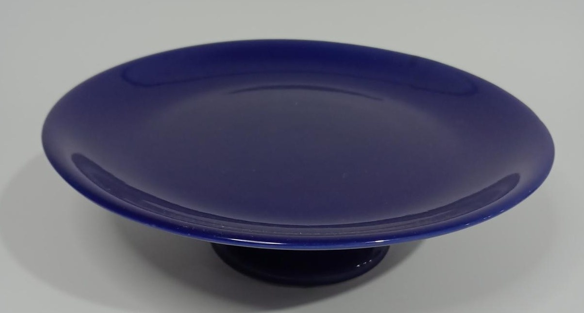 Bandeja Cerâmica Redonda Côncavo M Azul Colonial - Vanessalocações