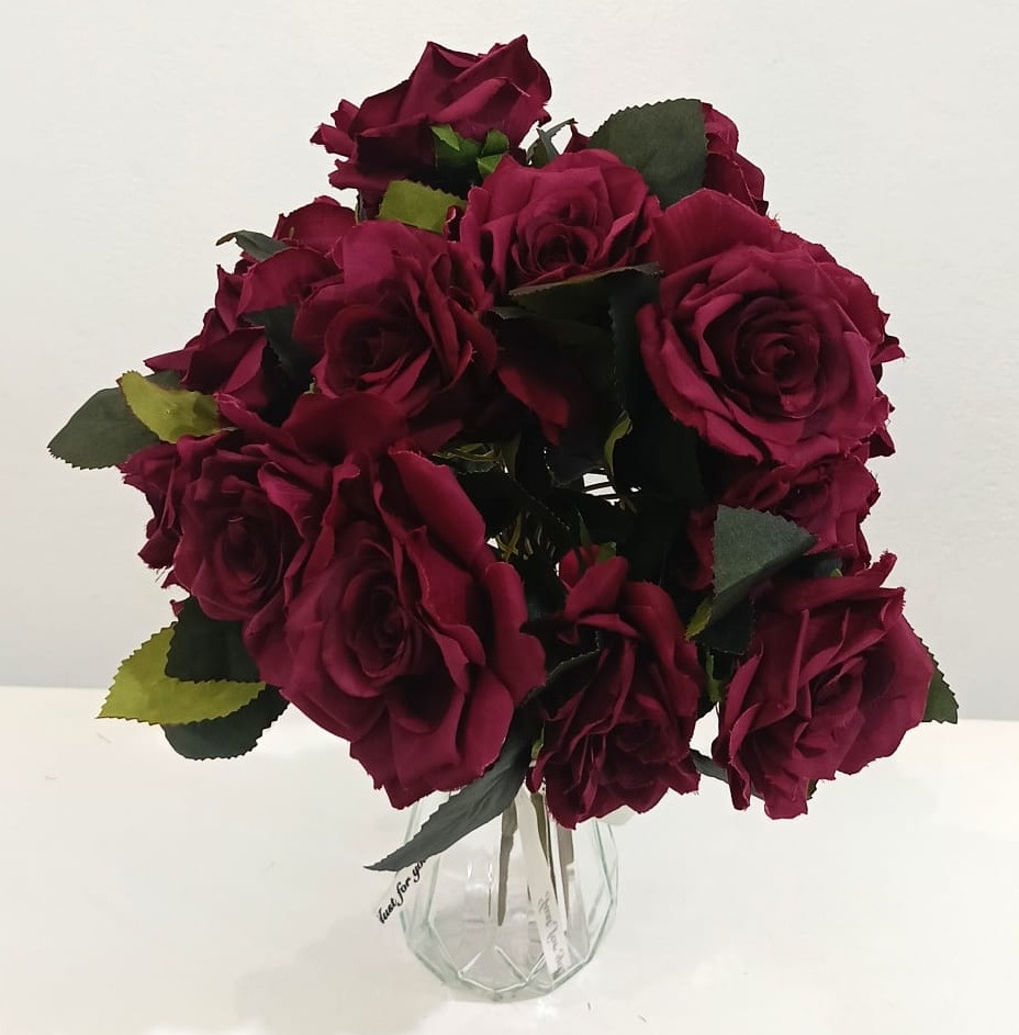 Buquê Flor Artificial Marsala G   - Vanessalocações