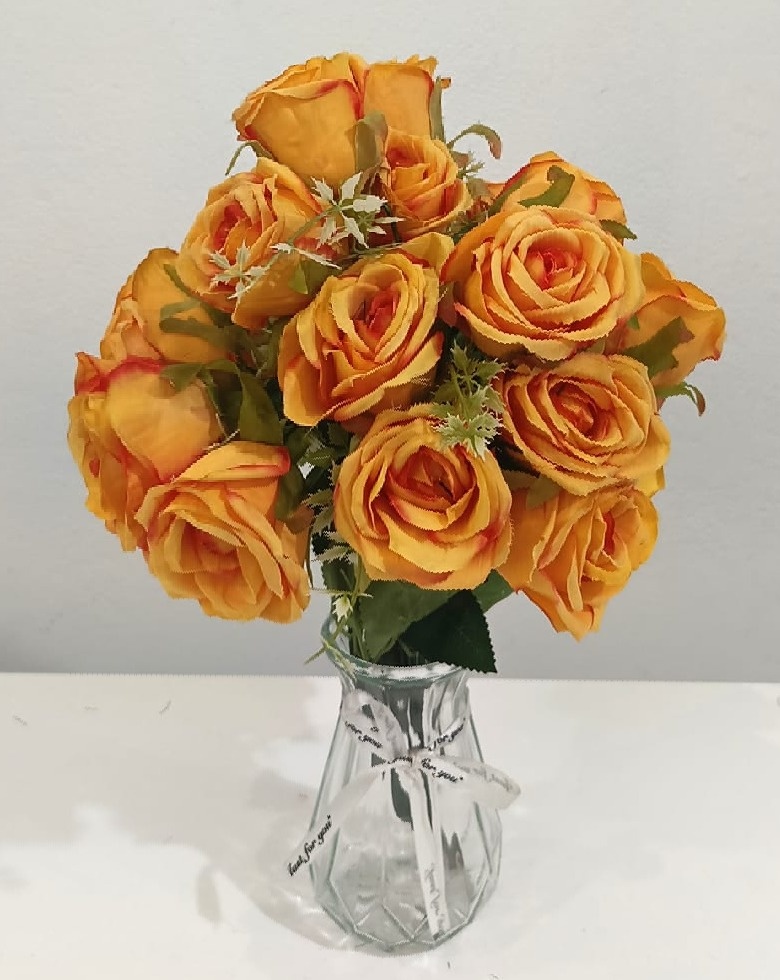 Buquê Flor Artificial Laranja  M - Vanessalocações