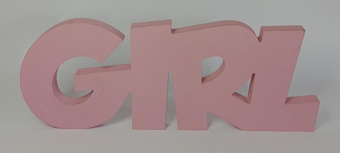 Letreiro Mdf Girl - Rosa - Vanessalocações