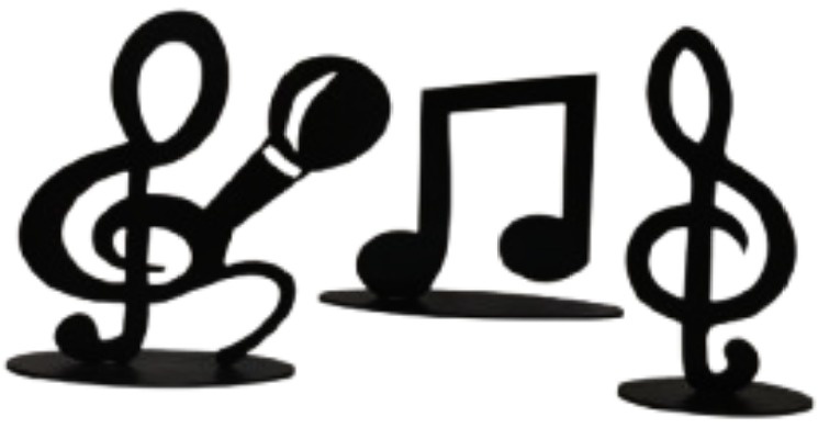 Display Mdf Trio de Notas Musicais - Vanessalocações