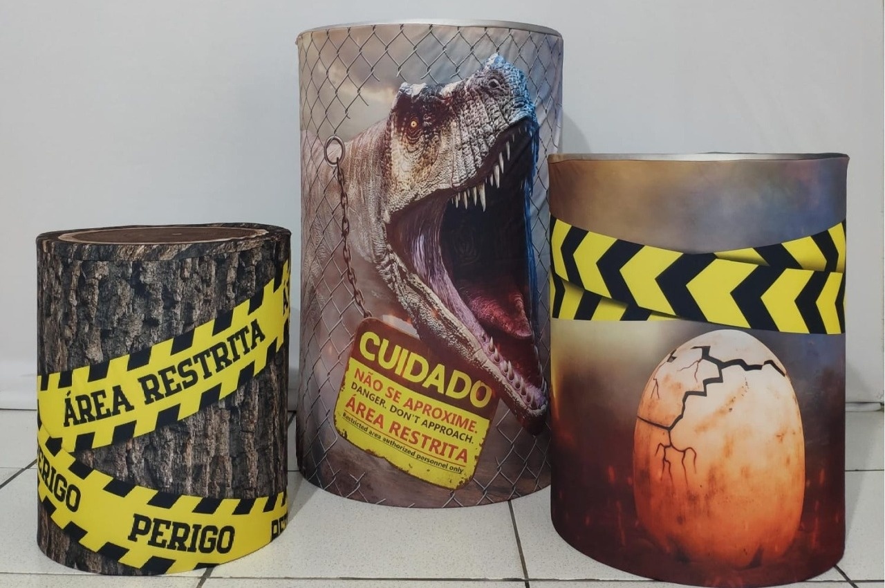 Trio de Capas Para Cilindro Jurassick  - Vanessalocações