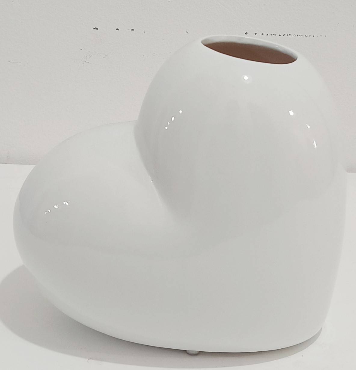 Vaso Cerâmica Coração Branco  - Vanessalocações