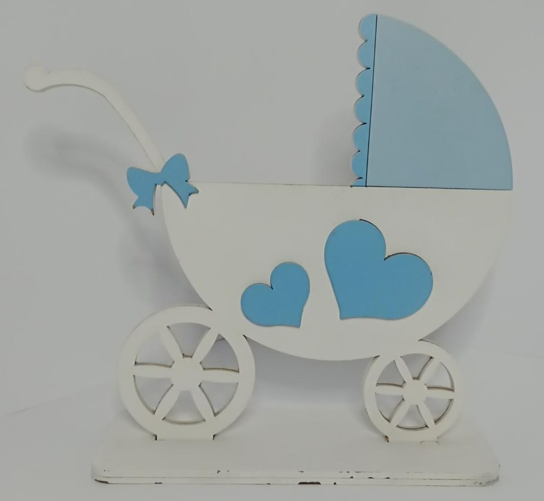 Display Mdf Carrinho de Bebê  Azul - Vanessalocações
