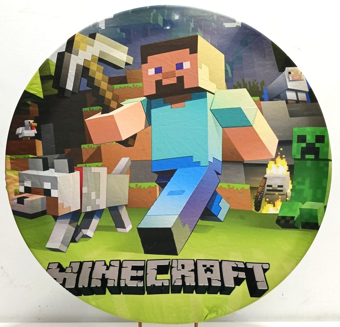 Capa  P/ Painel Circular Minecraft - 50Cm - Vanessalocações