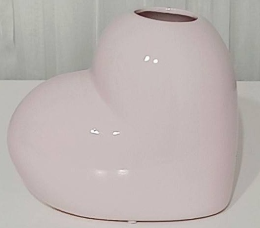 Vaso Cerâmica  Coração Rosa Candy  - Vanessalocações