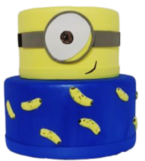Bolo Fake Minions  -  2  Andares - Vanessalocações