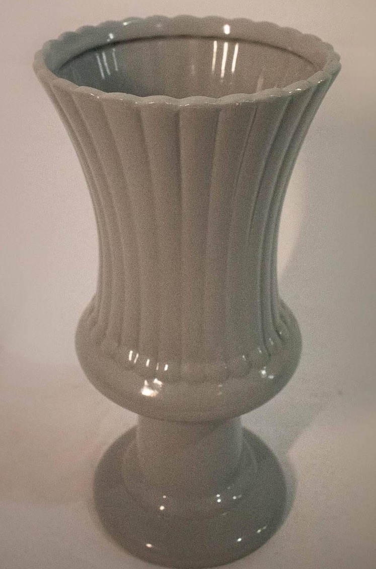 Vaso Cerâmica Canelado  Cinza G - Vanessalocações