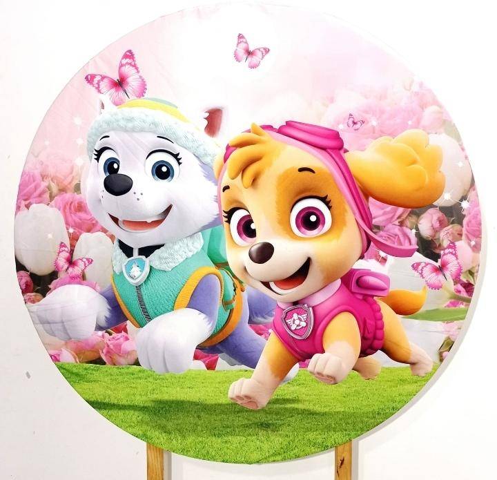 Capa P/ Painel Circular  - Sky E Everest Patrulha Canina - Vanessalocações