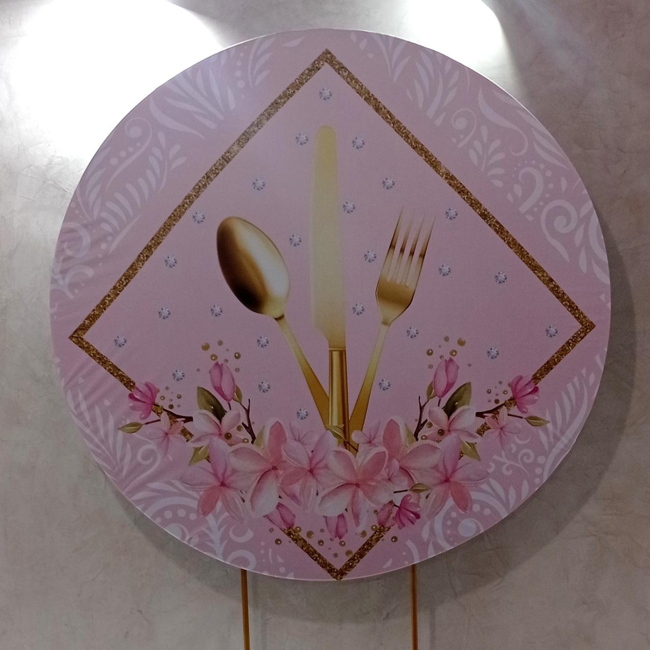 Capa P/ Painel Circular -  Chá de Cozinha /Talheres Cod 01 - Vanessalocações