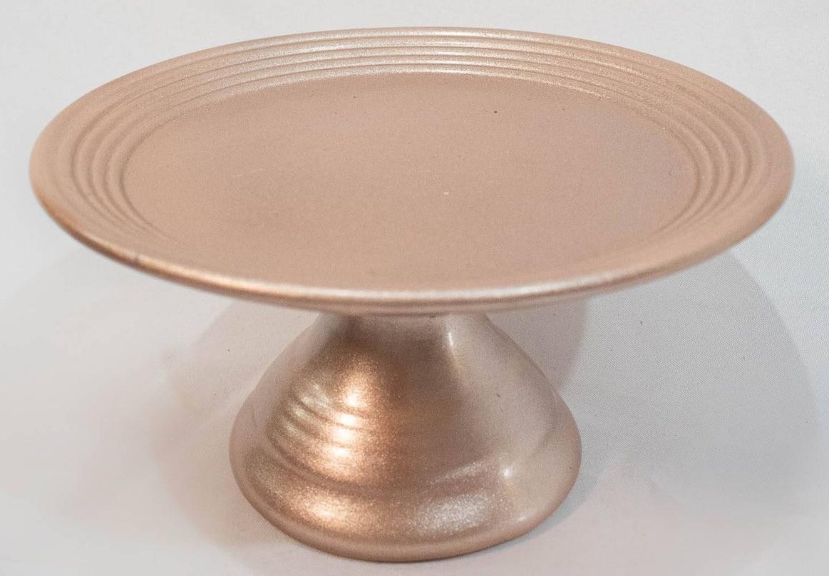 Bandeja  Cerâmica Redonda  Rose Gold M - Vanessalocações