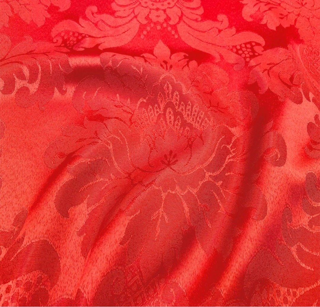 Toalha  Jacquard  Adamascado -  Retangular - Vermelho - 2,50X2,25 - Vanessalocações