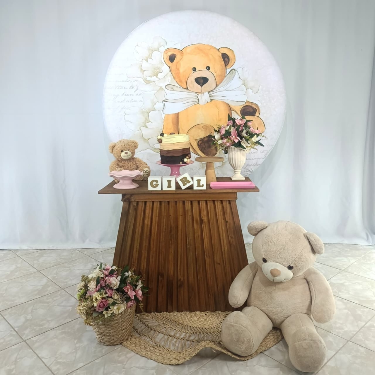 Composição Chá de Bebê Urso 1 Menina - CamaleãoLocaçoes