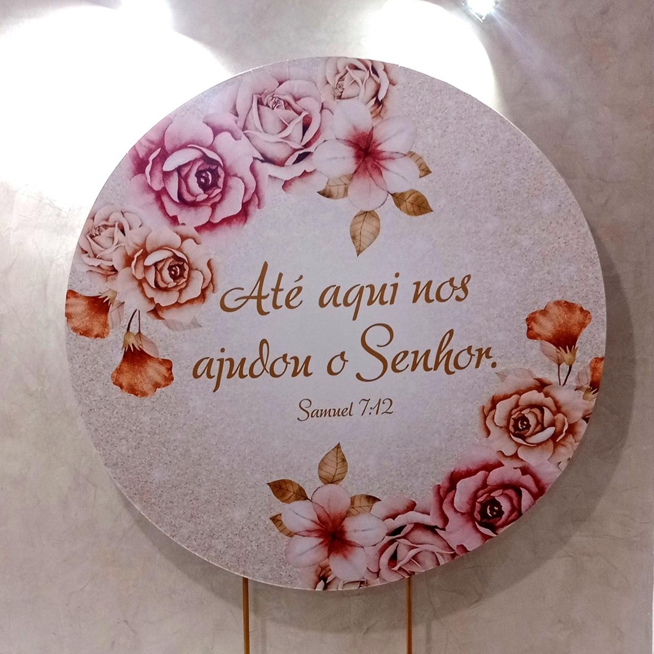Capa P/ Painel Circular -  Biblio  Salmo 7:12 Floral - Vanessalocações
