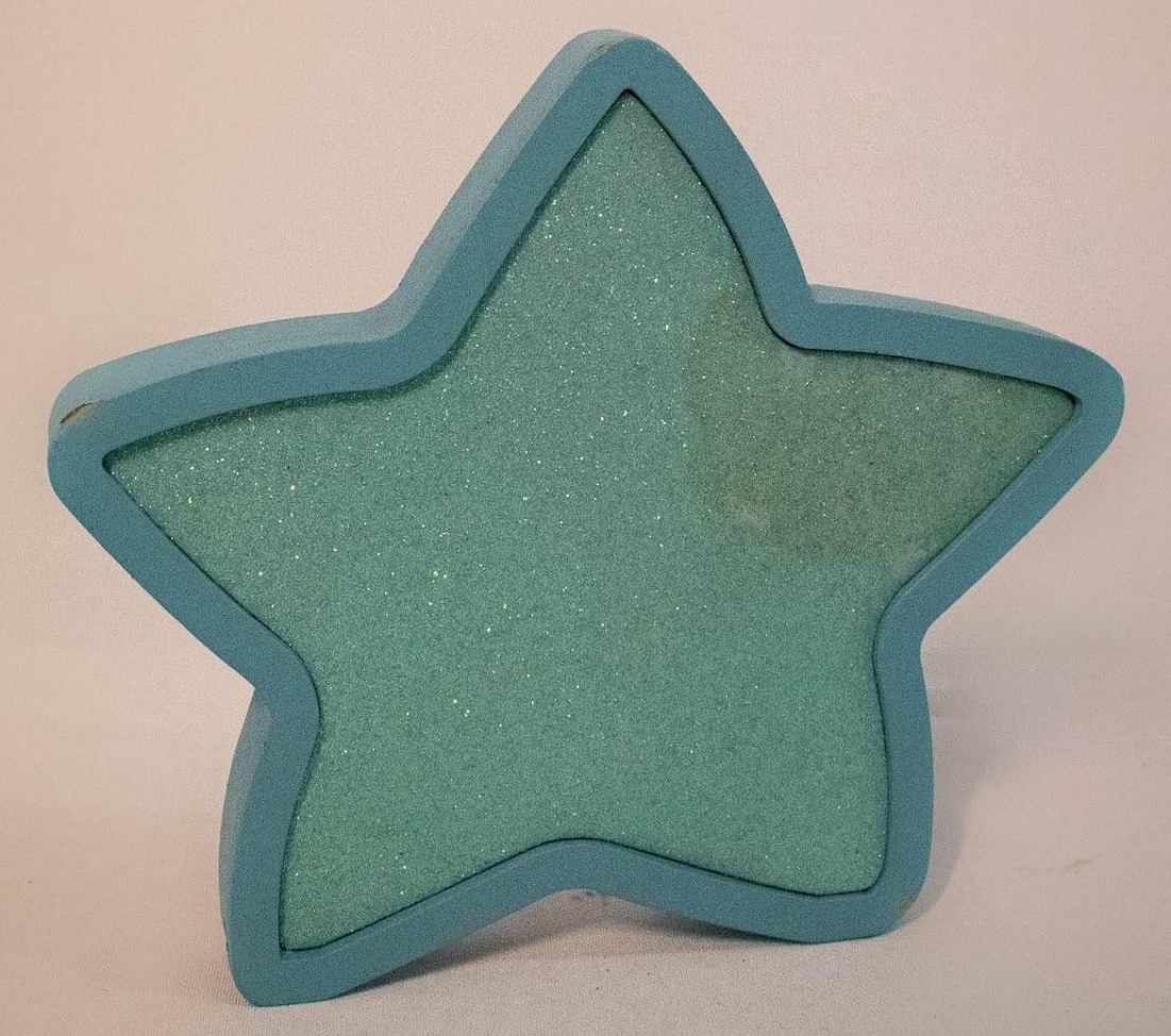Display Mdf Estrela  Azul Claro C/Glitter - Vanessalocações