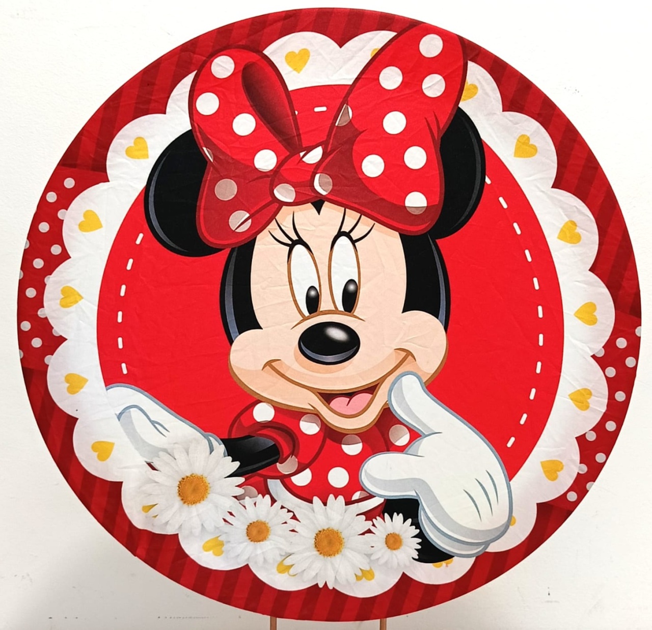 Capa  P/ Painel Circular Minnie Vermelho - 50Cm - Vanessalocações