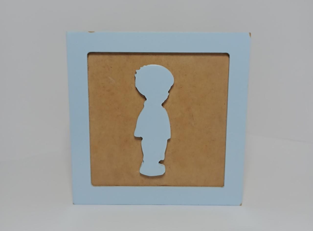 Cubo Mdf Menino -  Azul - Vanessalocações