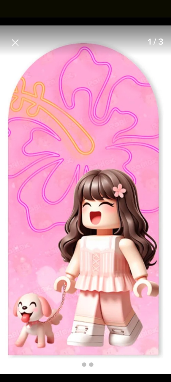 Capa P/Painel Romano Roblox Menina 2X1  - Vanessalocações