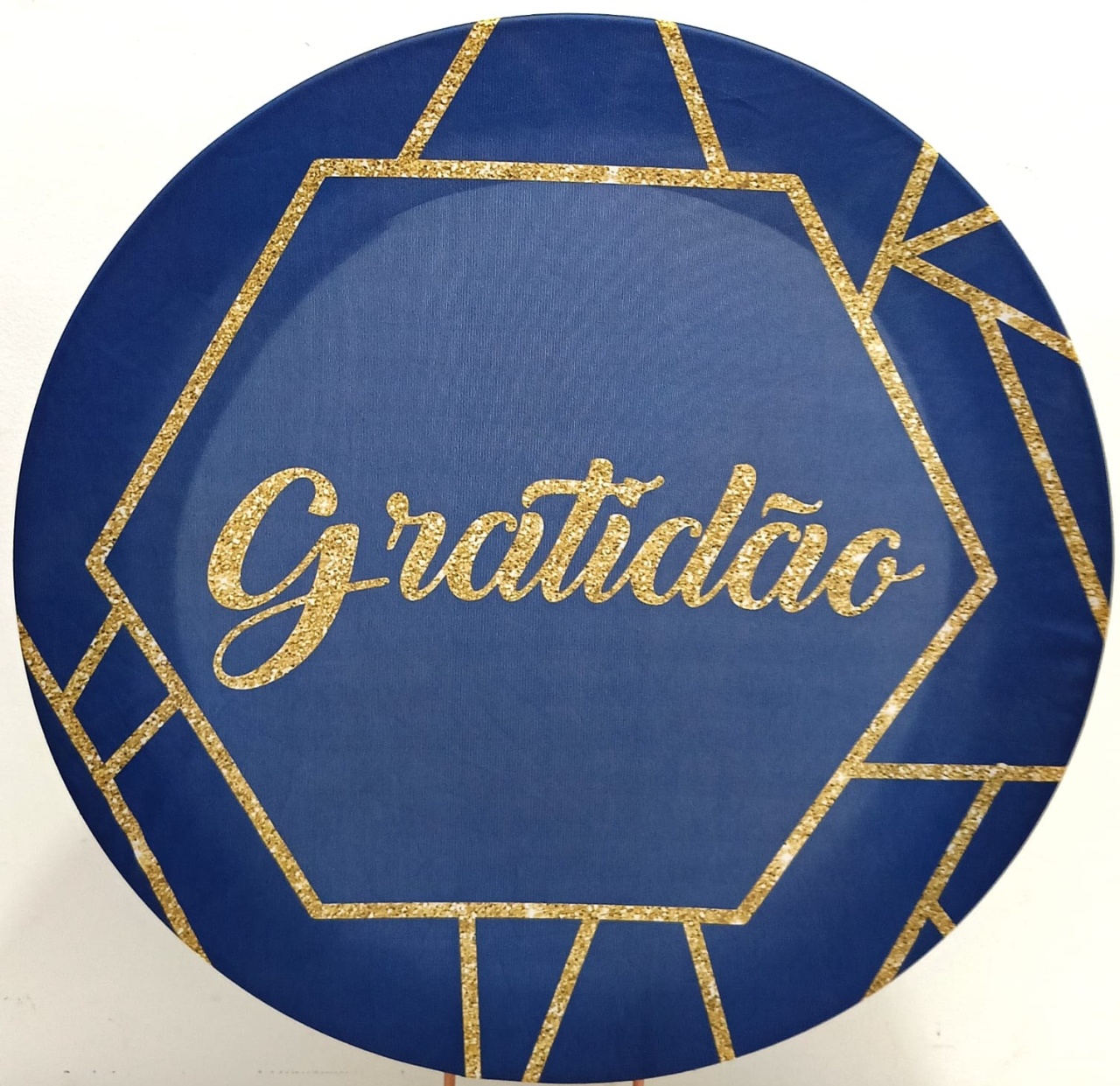 Capa  P/ Painel Circular Gratidão Azul - 50Cm - Vanessalocações