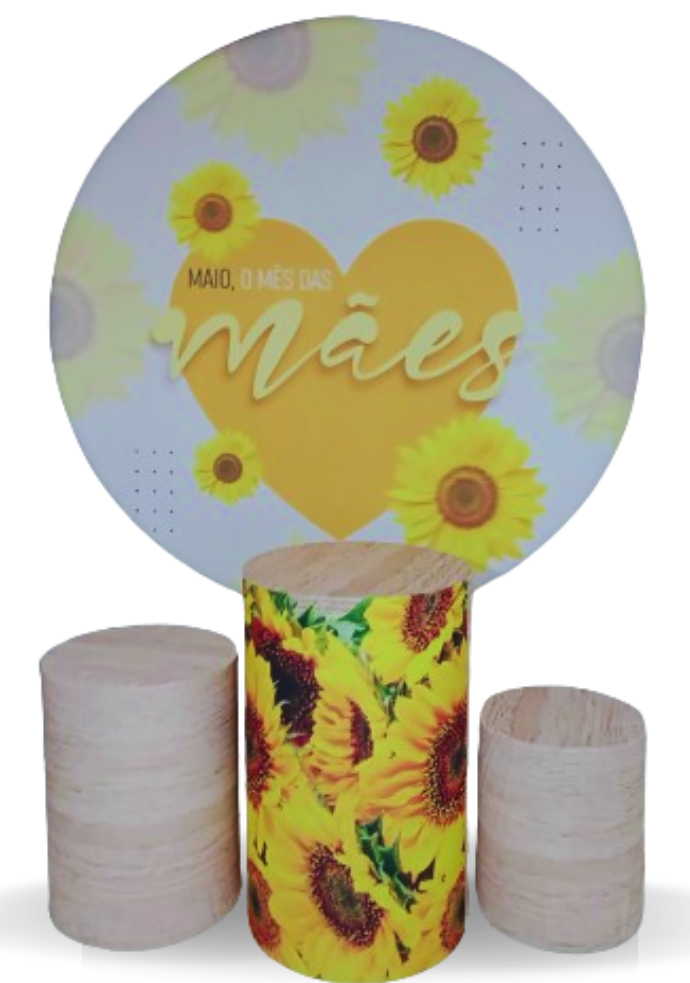 Coleção Clean - Mãe Girassol - Painel + Suporte + Trio de Cilindros + Capas - CamaleãoLocaçoes