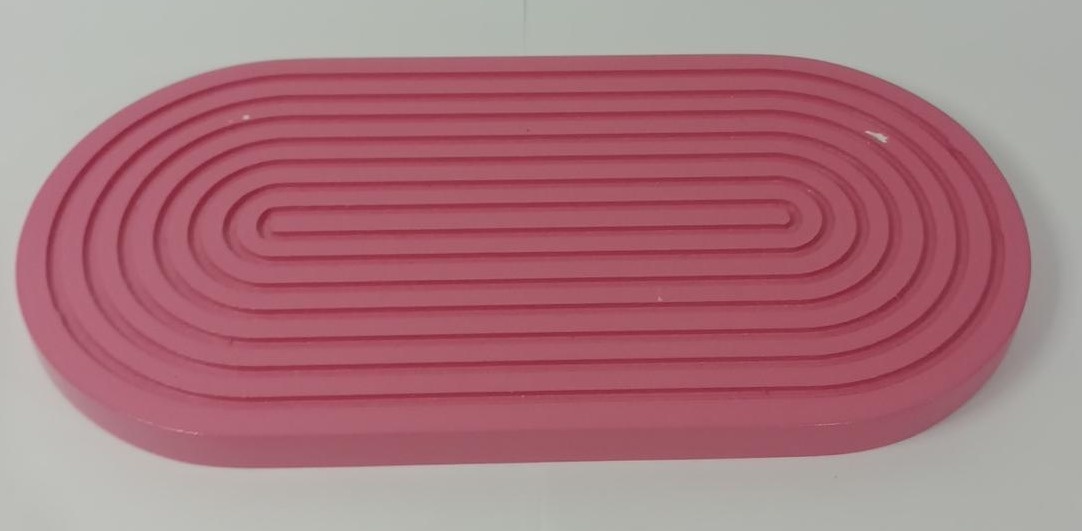 Bandeja Mdf Oval Caracol Rosa Chiclete - Vanessalocações