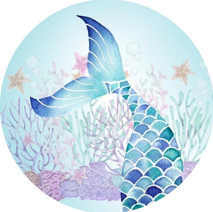 Capa P/ Painel Circular  -  Sereia - Vanessalocações