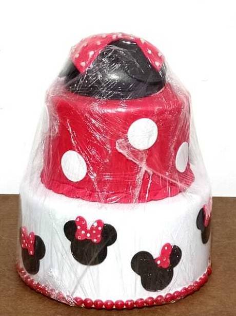 Bolo Fake Minnie  Vermelho - 2 Andares - Vanessalocações