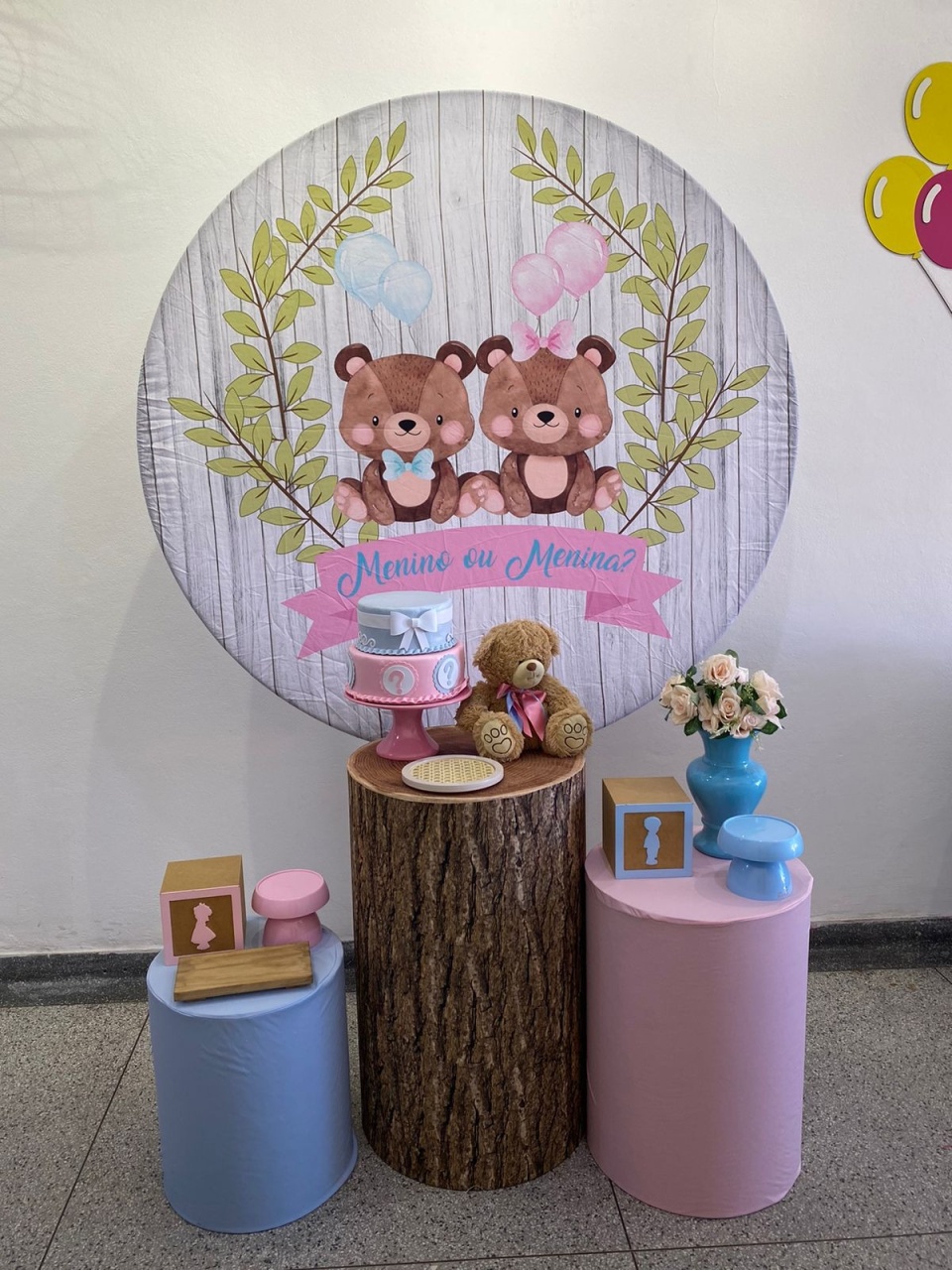 Coleção Pocket Chá Revelação Urso Floresta Rosa/Azul - CamaleãoLocaçoes