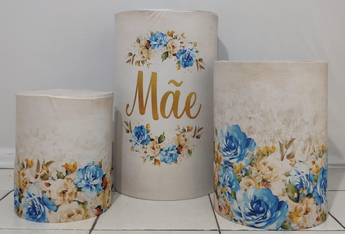 Trio de Capas Para Cilindro Mãe Azul - Vanessalocações