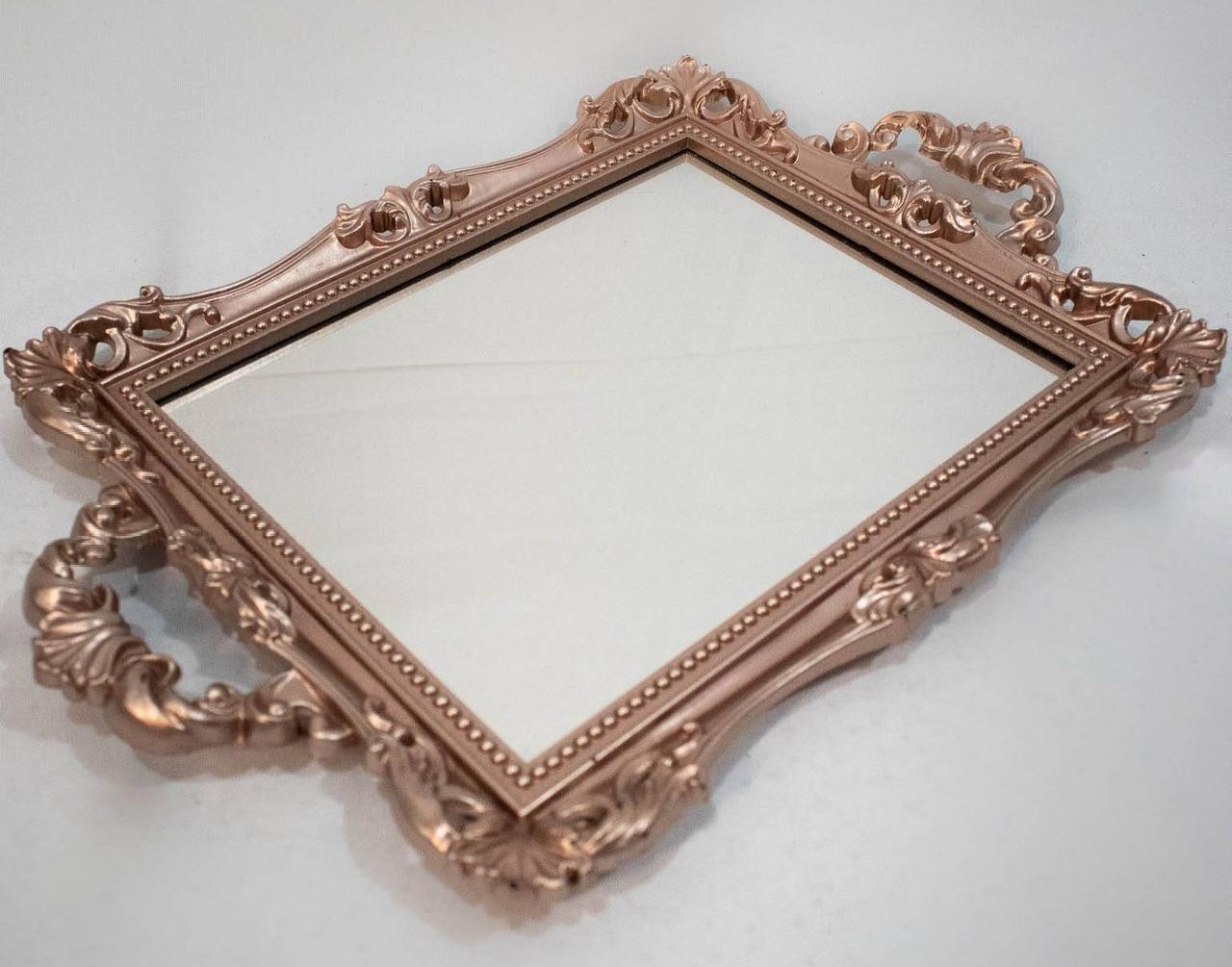 Bandeja Espelhada  Retangular  Rose Gold - Vanessalocações
