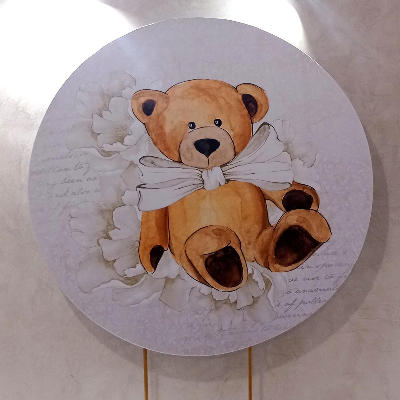 Capa P/ Painel Circular  -  Urso de Gravata - Vanessalocações