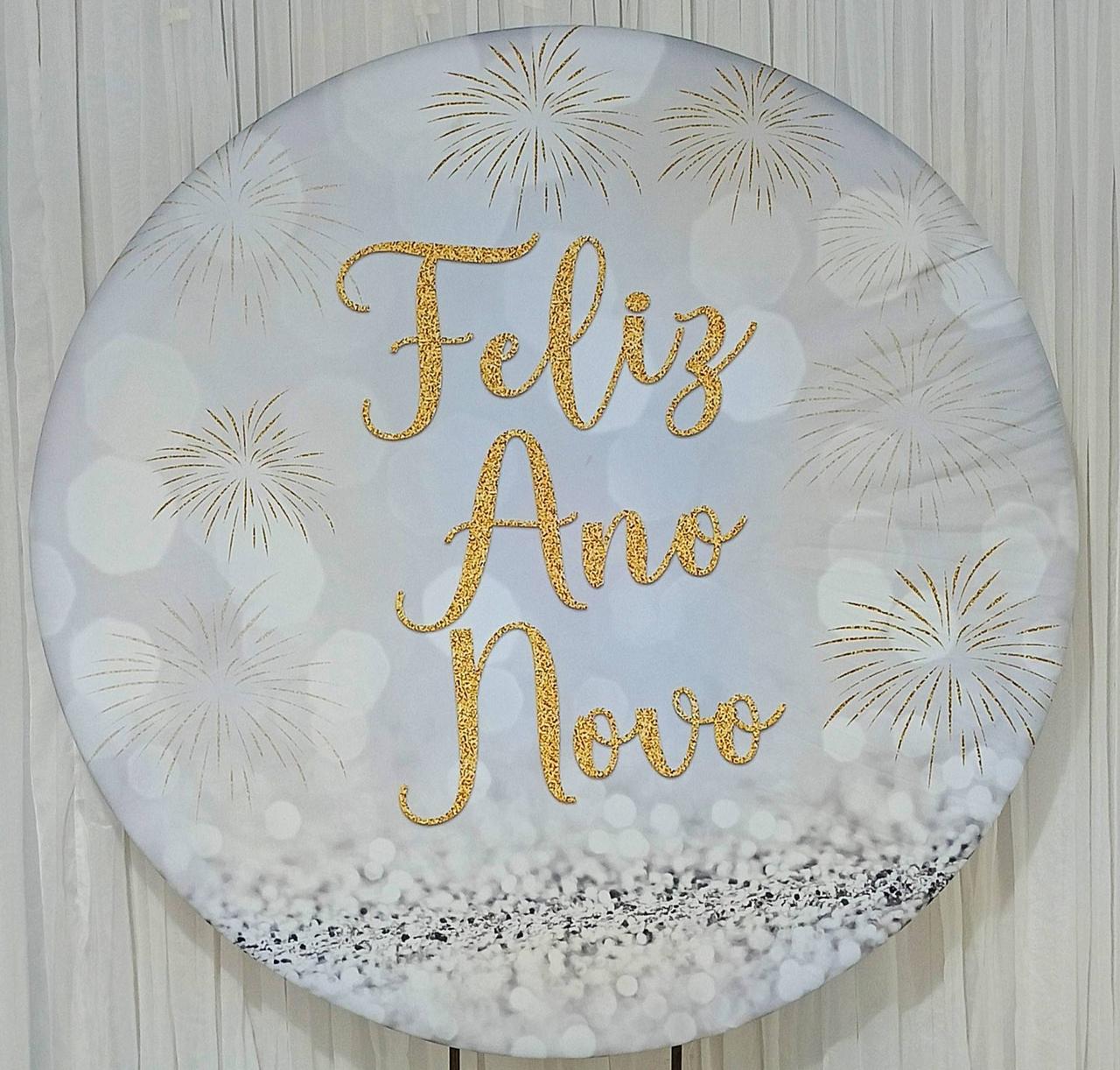 Capa P/ Painel Circular   -  Feliz  Ano Novo - (Dr/Pt) - Vanessalocações