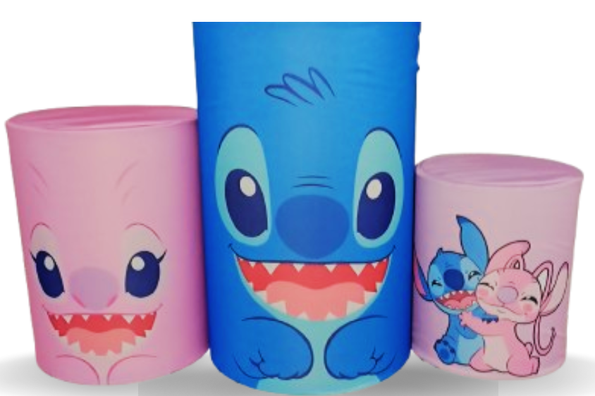 Trio de Capas Para Cilindro  Stitch E Angel - Vanessalocações