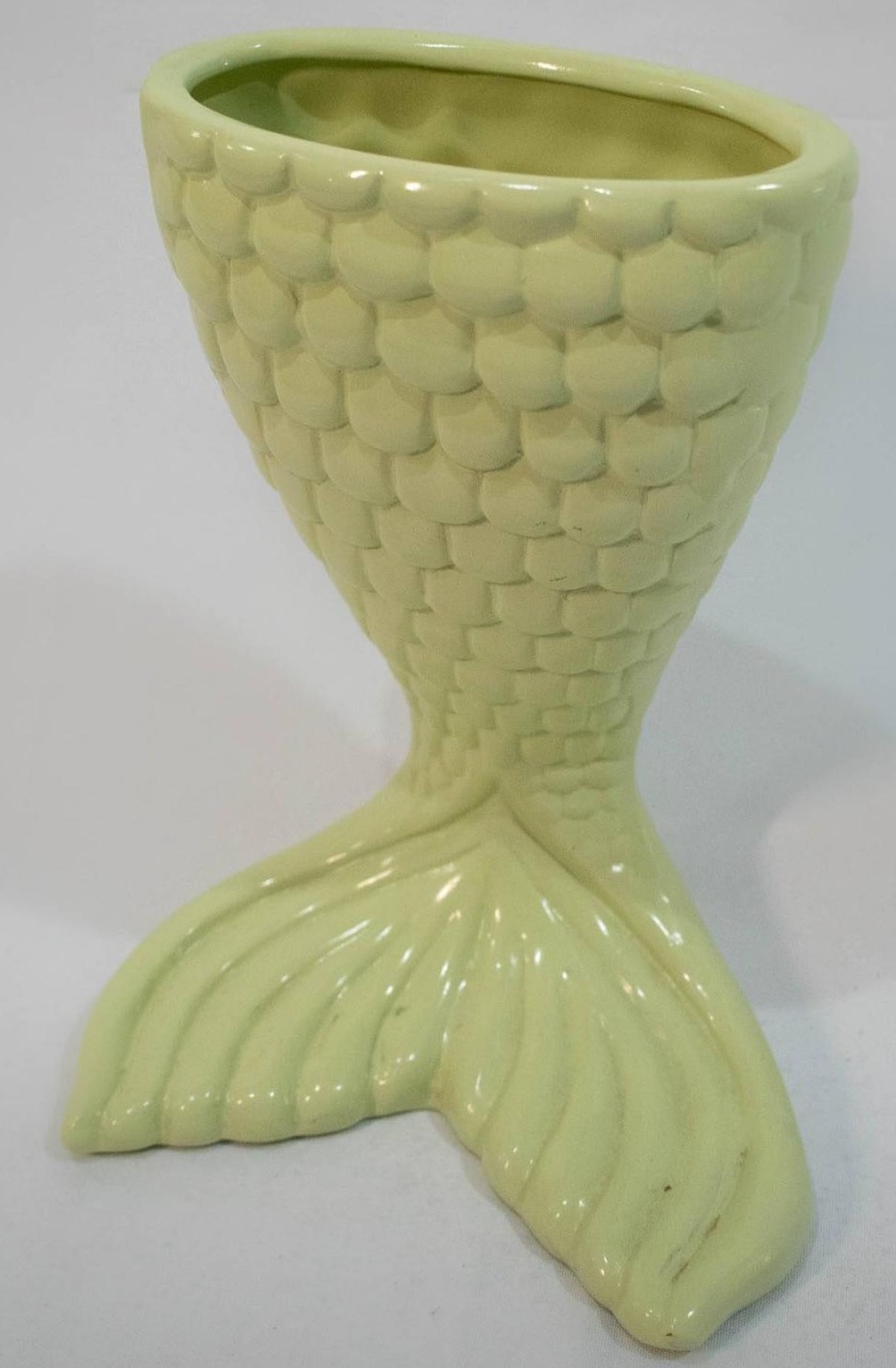 Vaso Cerâmica Rabo de Sereia Verde Claro - Vanessalocações