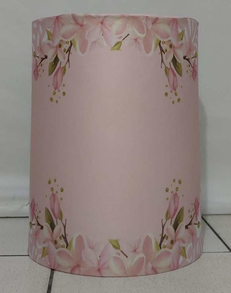Capa  Cilindro M Floral Rosa Claro  - Vanessalocações