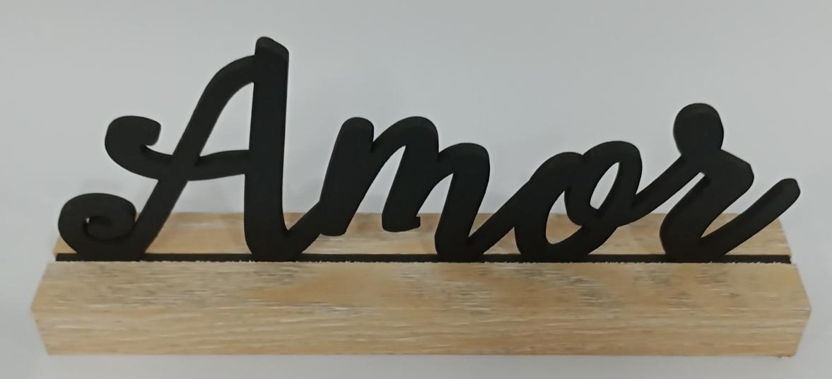 Letreiro Mdf Amor Preto - Vanessalocações