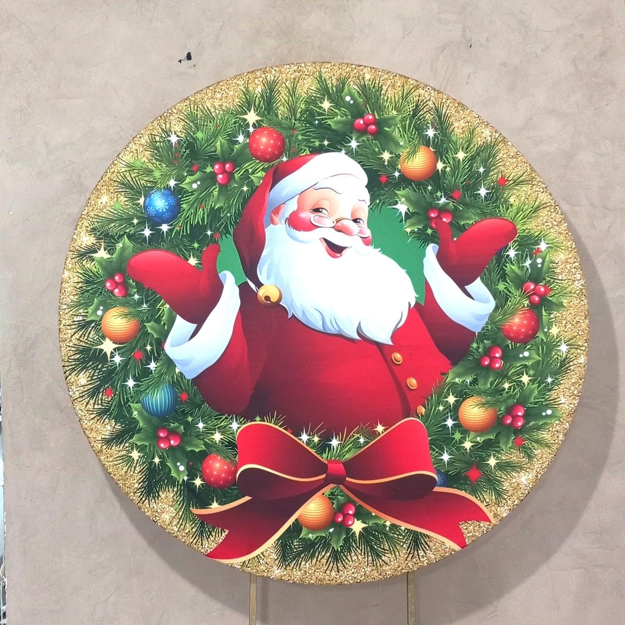 Capa P/ Painel Circular  -  Natal Papai Noel Cod 04 - Vanessalocações