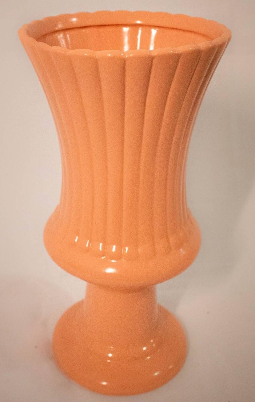Vaso Cerâmica Canelado   Pêssego G - Vanessalocações