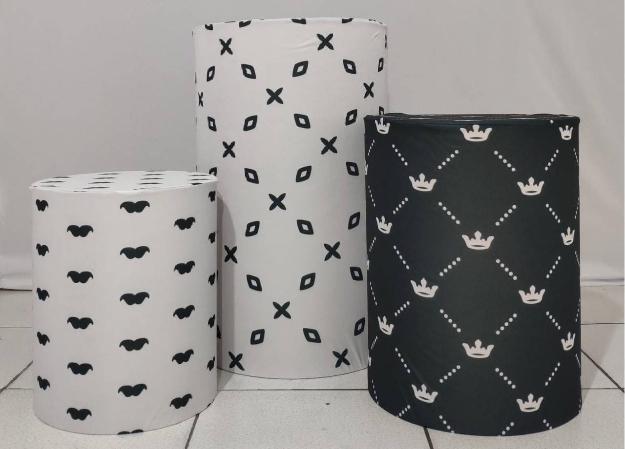 Trio de Capas Para Cilindro Preto E Branco - Vanessalocações