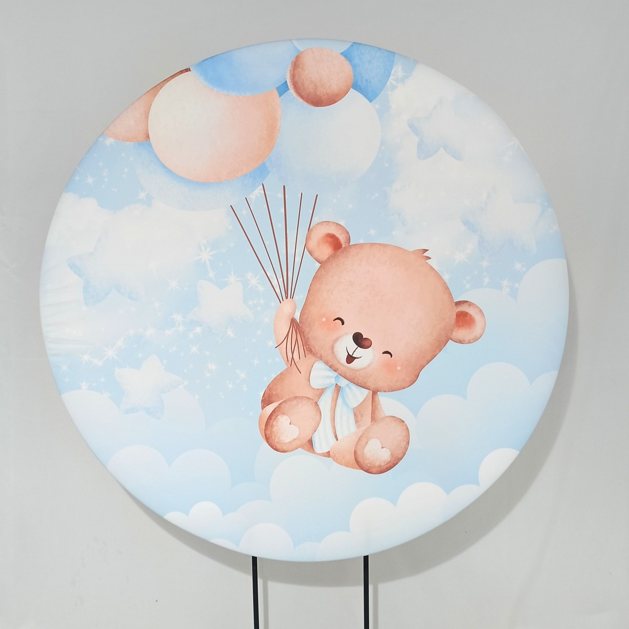 Capa P/ Painel Circular - Chá de Bebê - Urso C/ Balão Azul - Vanessalocações