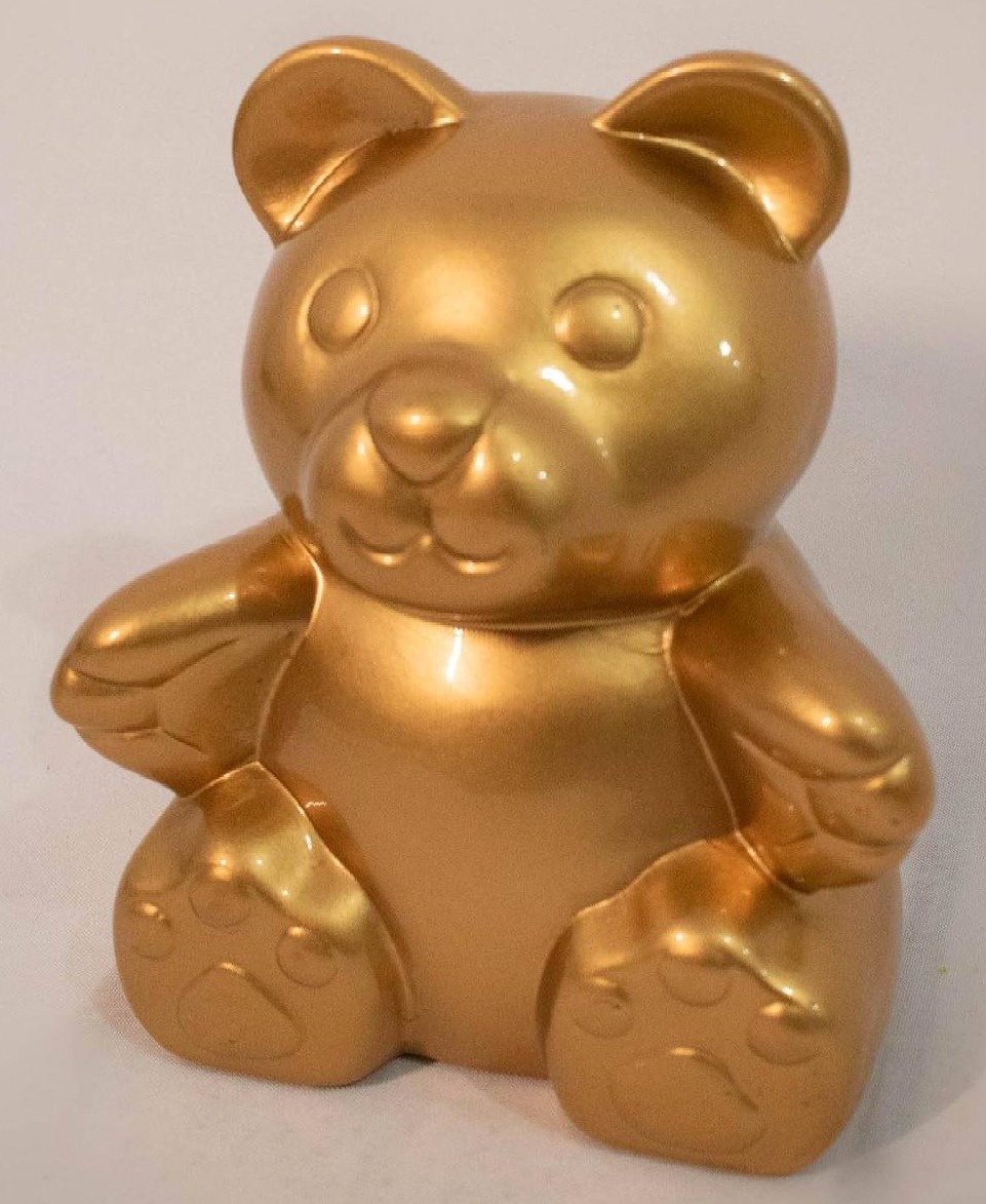 Urso Cerâmica Dourado - Vanessalocações