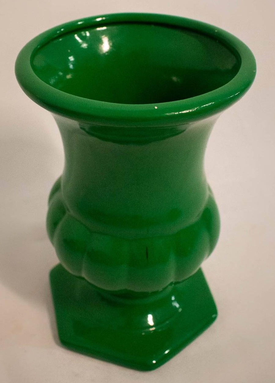 Vaso Cerâmica  Verde Folha - P - Vanessalocações