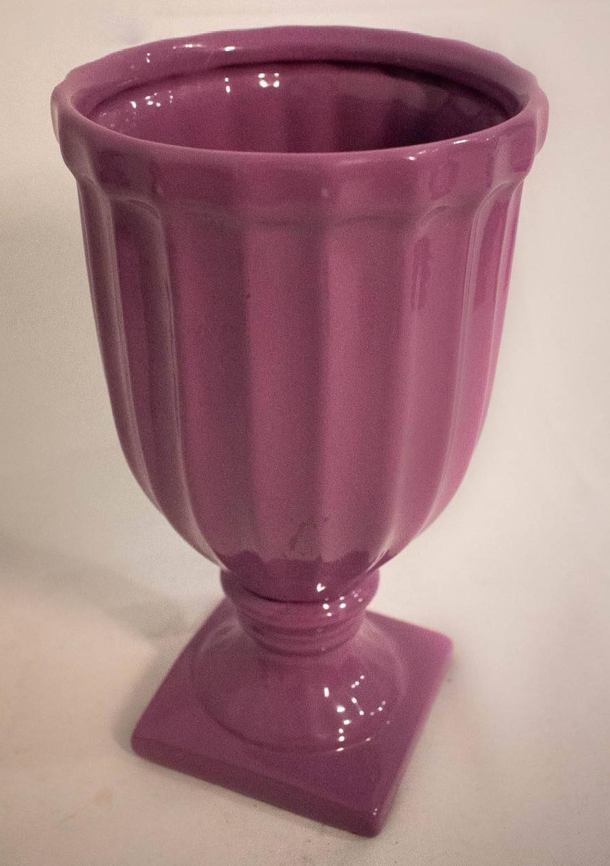 Vaso Cerâmica Canelado  Roxo M - Vanessalocações