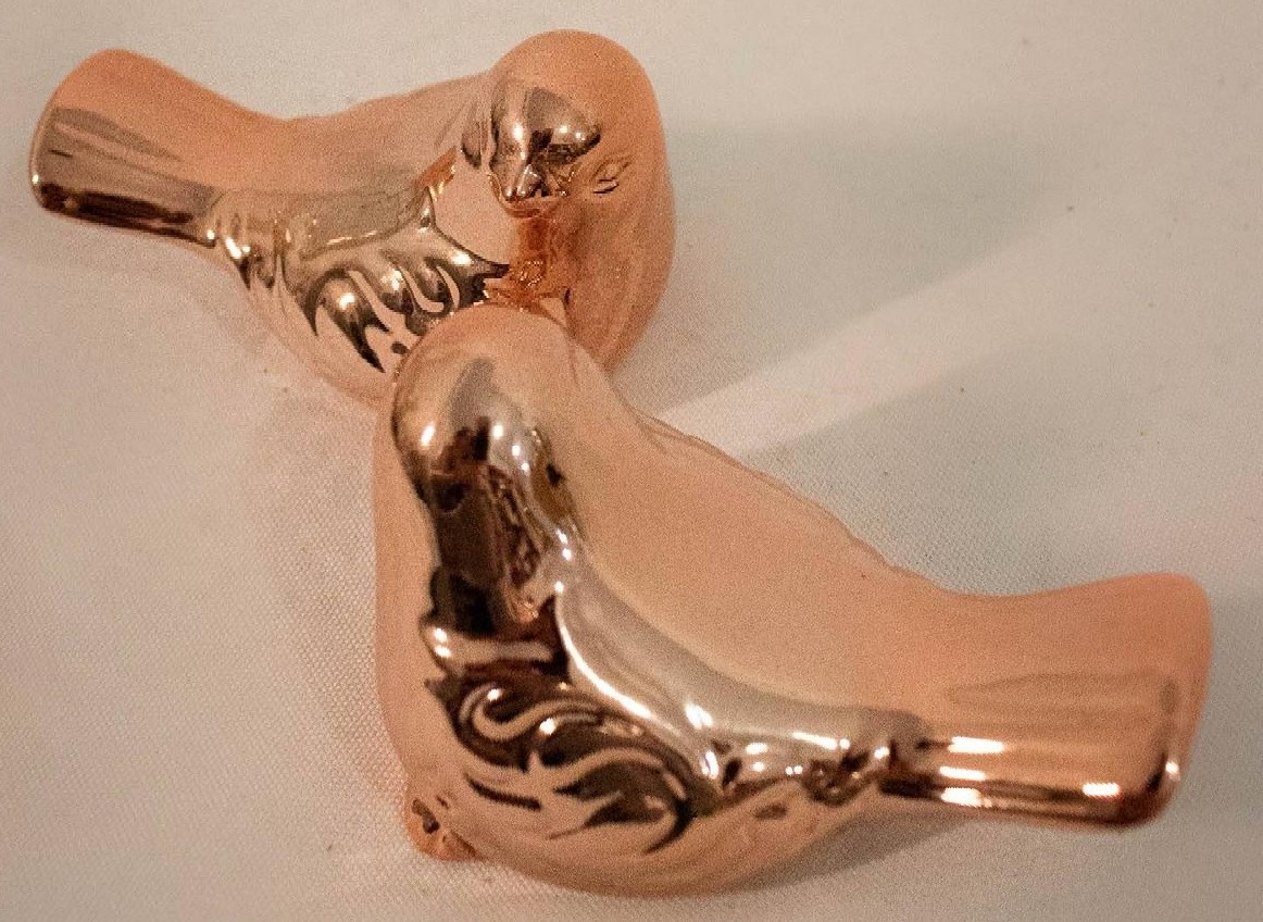 Kit Casal de Passarinho Cerâmica  Rose G - Vanessalocações
