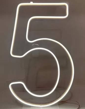 Numeral 5 Led Bivolt C/ Suporte  C/Furo Frio - Vanessalocações