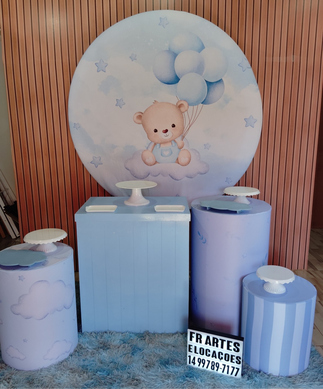 Chá de Bebe Azul 2 - Prata - FR artes