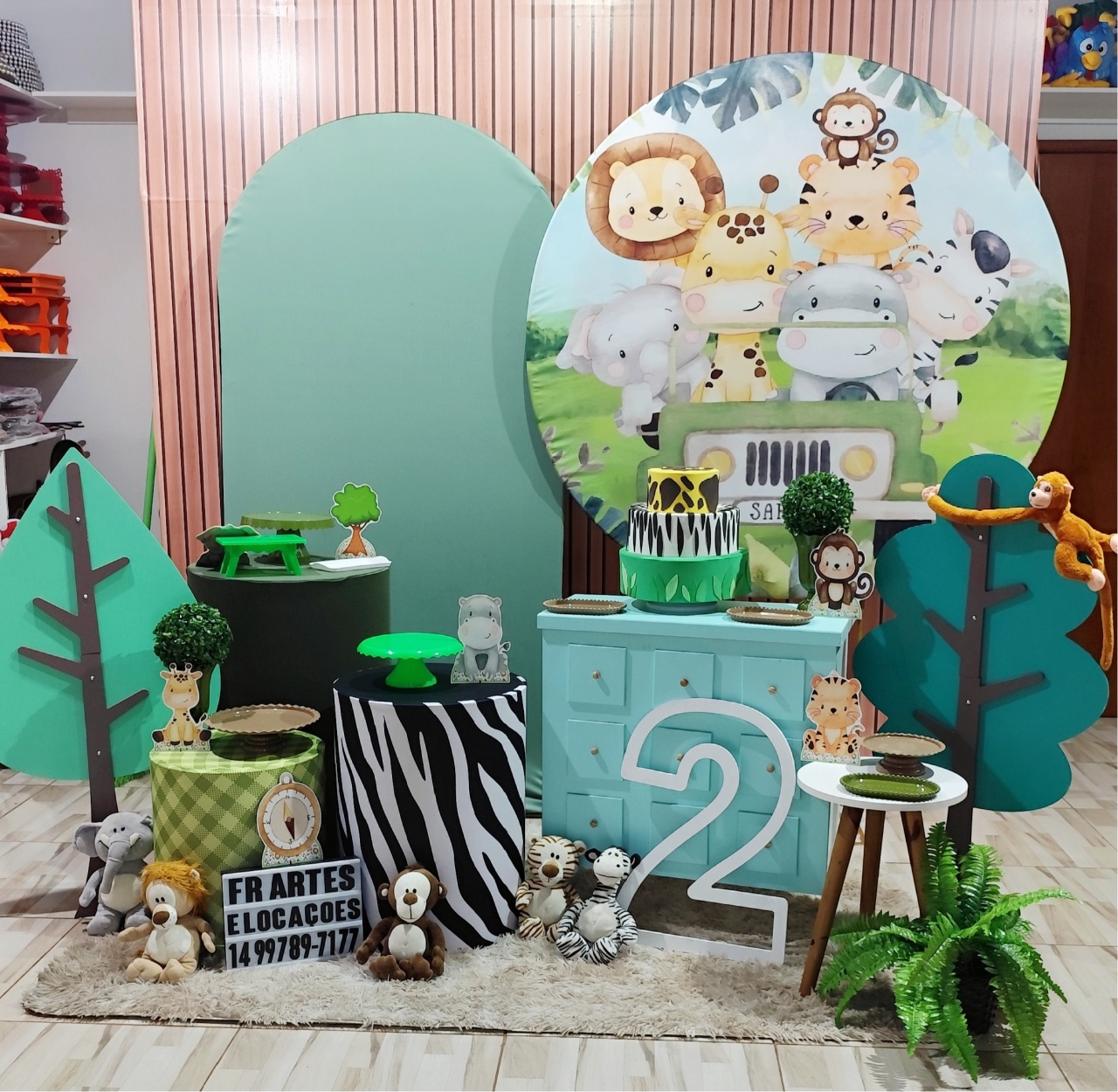 Safari 2 -  Completo (Incluir Pelucia, Numero Mdf E Samambaia) - FR artes