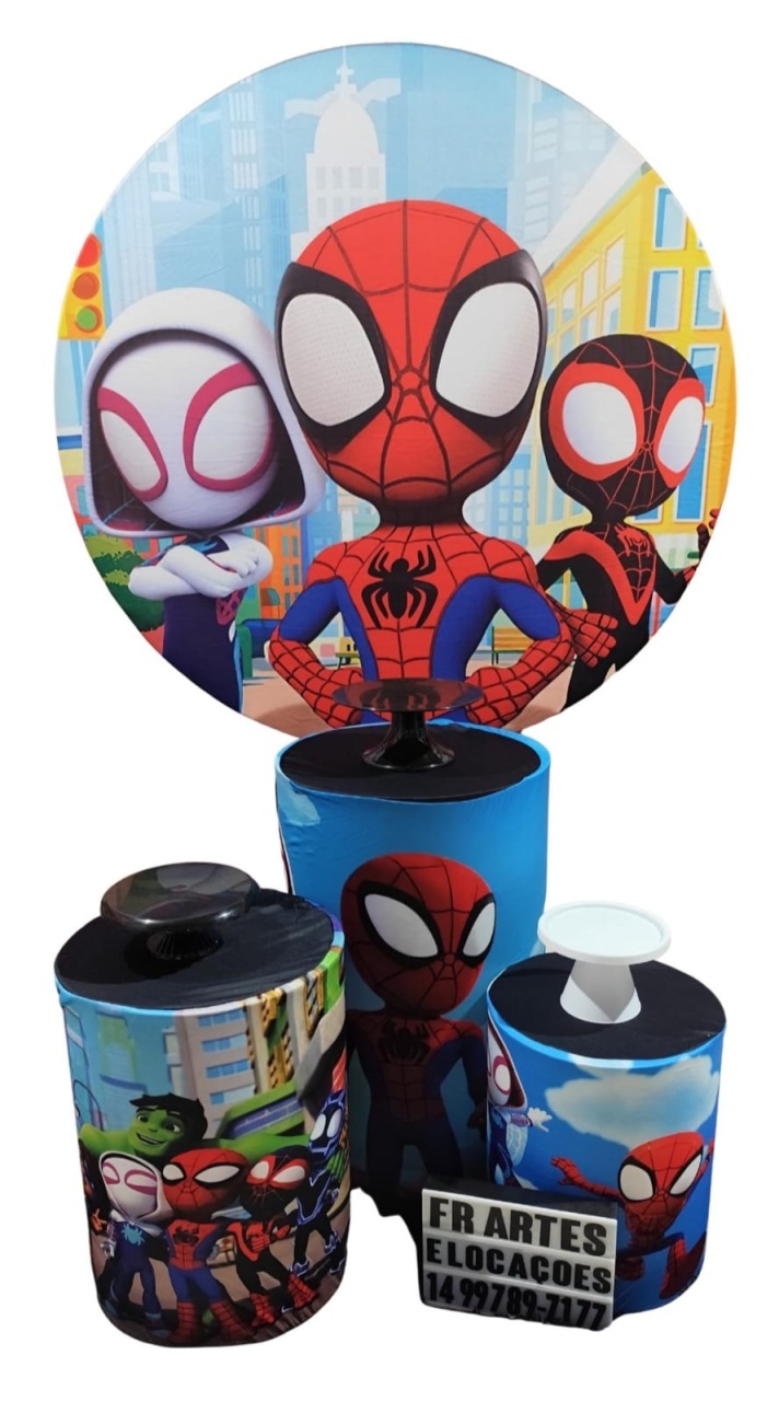 Jogo de Capa (Painel + Cilindros) Homem Aranha E Amigos - FR artes