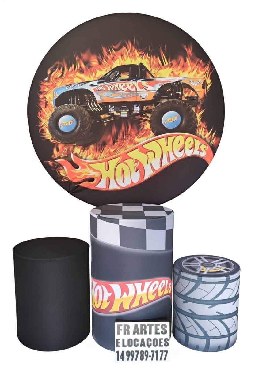 Jogo de Capa (Painel + Cilindros) Hotwheels Preto - FR artes