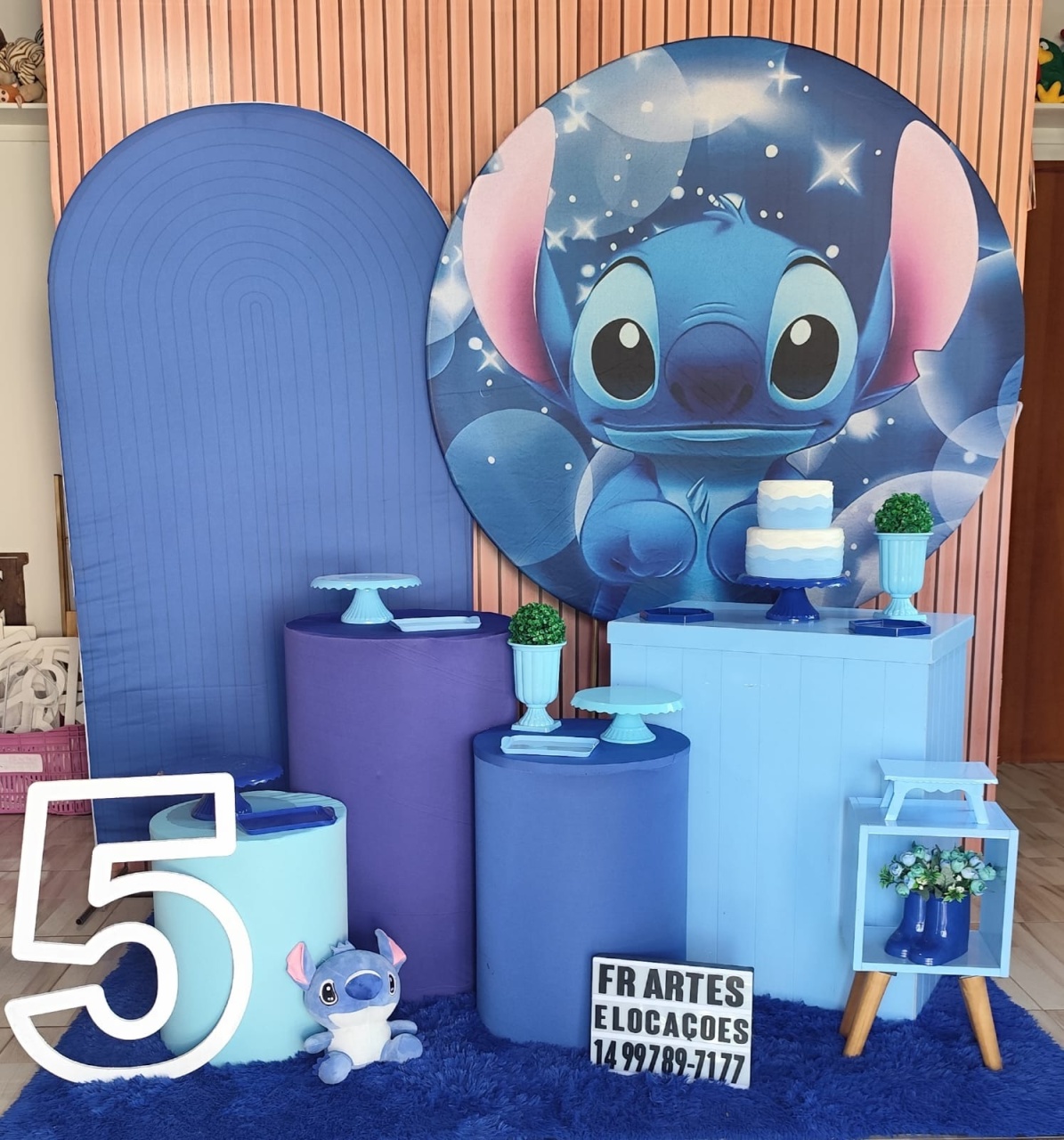 Stitch Azul - Completo (Incluir Pelucia E Numero Mdf) - FR artes